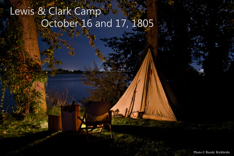 Lewis and Clark tent at night