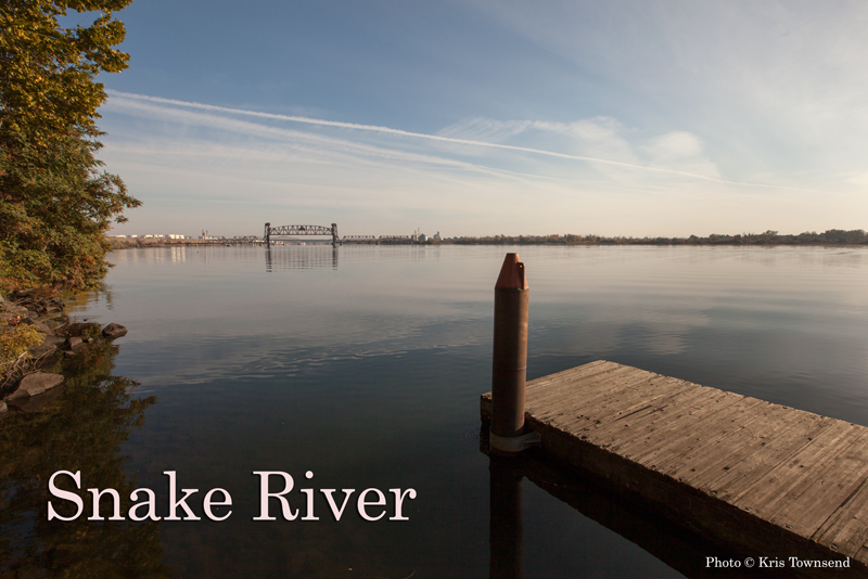 Smooth Snake river at sunset